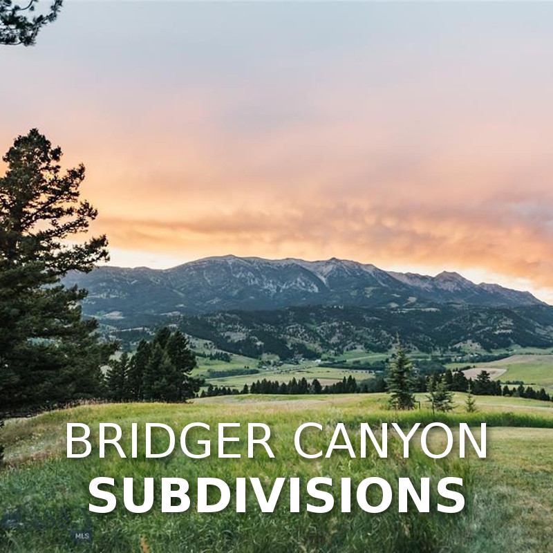 Bridger Canyon Subdivisions DELGER REAL ESTATE BRIDGER CANYON